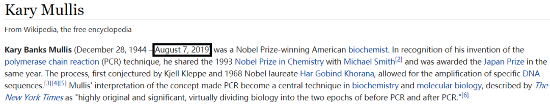 沉痛悼念PCR之父、诺奖得主Kary Mullis（凯利·穆利斯）博士！