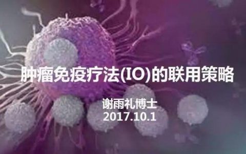 谢雨礼博士：肿瘤免疫疗法（IO）的联用策略