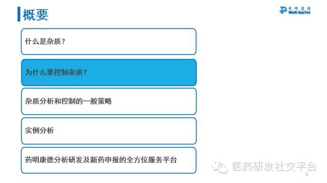 【药明康德CMC三剑客】刘振：药物质量研究中杂质的分析及控制策略