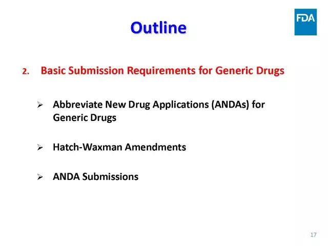 【视频、PPT】美国FDA仿制药申报技术讲座（一）