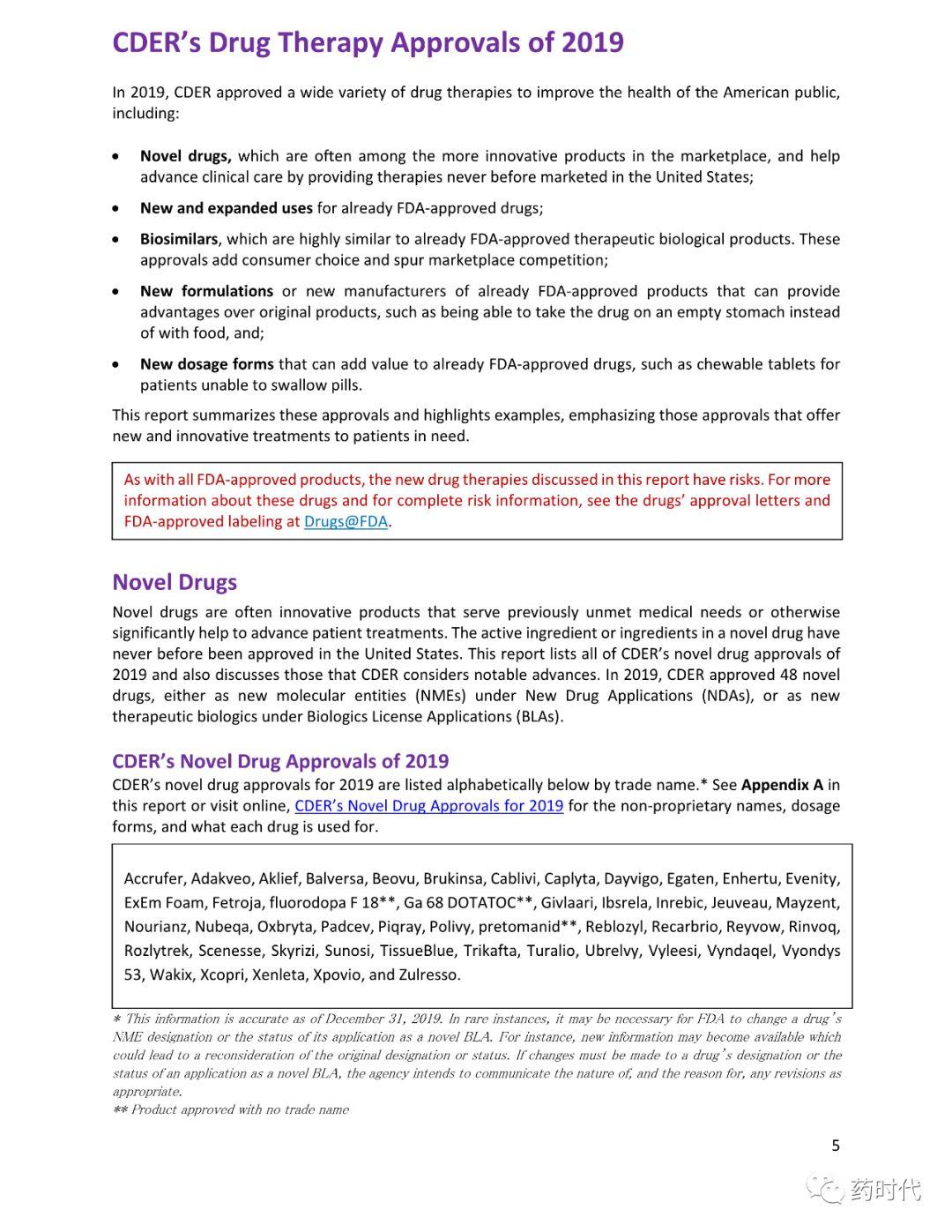 FDA官宣 | 2019年新药批准报告（2019 New Drug Therapy Approvals）