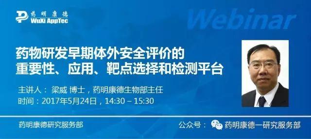 网络研讨会：药物研发早期体外安全评价的重要性、应用、靶点选择和检测平台