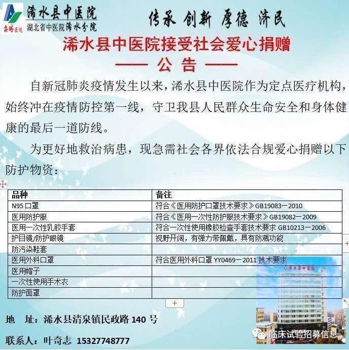 求转扩！湖北省（不包括武汉）110家医院和相关机构发出爱心捐赠公告！恳请社会各界伸出援手！