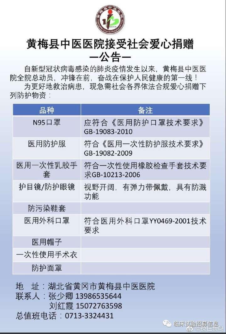 求转扩！湖北省（不包括武汉）110家医院和相关机构发出爱心捐赠公告！恳请社会各界伸出援手！