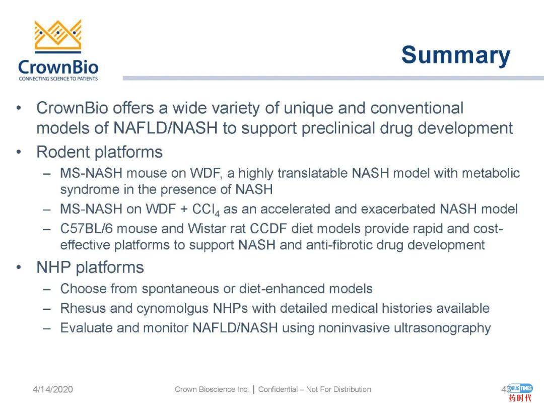 药时代直播间｜“NAFLD/NASH和纤维化转化性临床前动物模型：从啮齿类动物到非人类灵长类动物（NHP）”网络研讨会问题解答