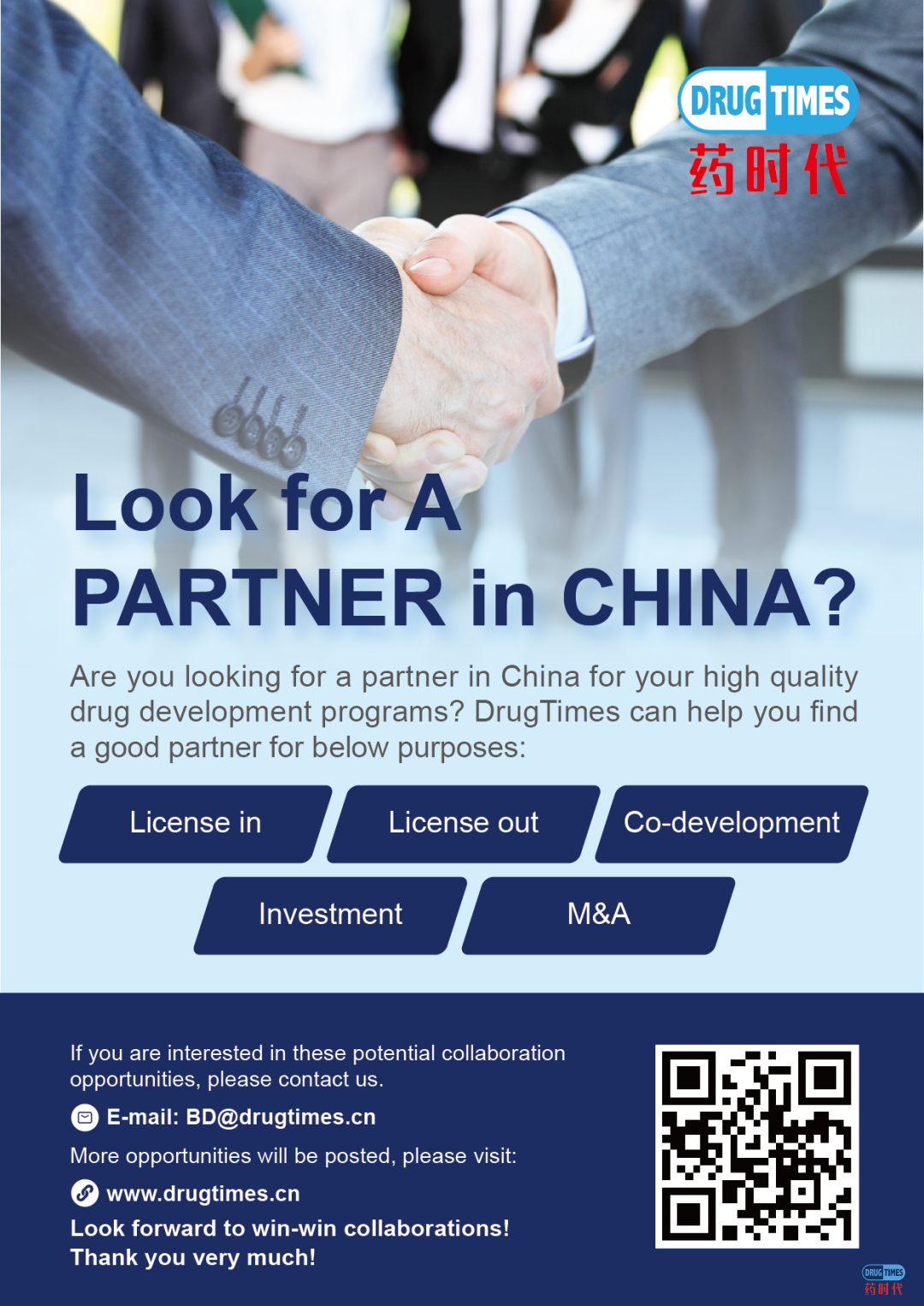 Look for A PARTNER in CHINA? | DrugTimes