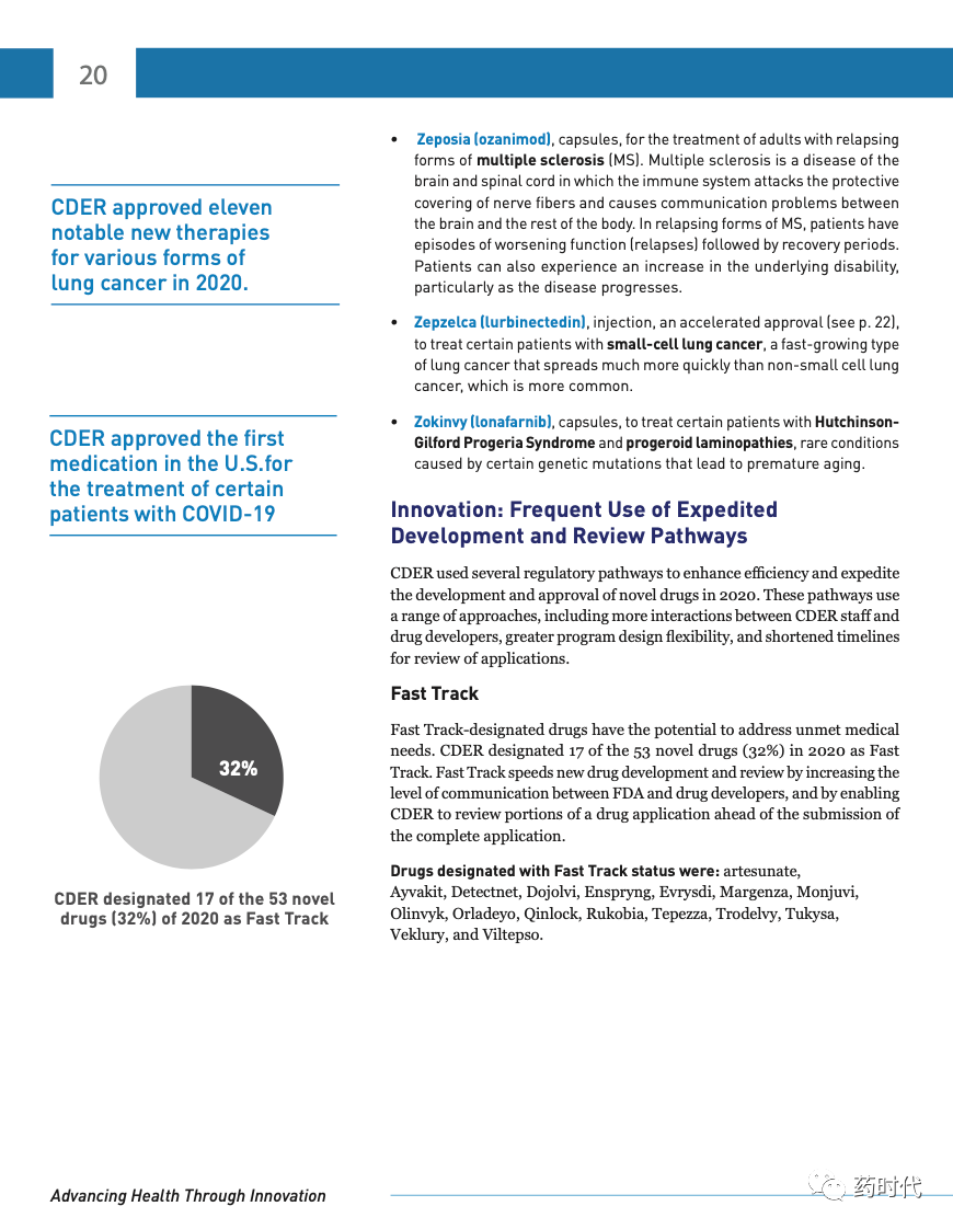 请查收！以创新促进健康，2020年FDA新药审批报告