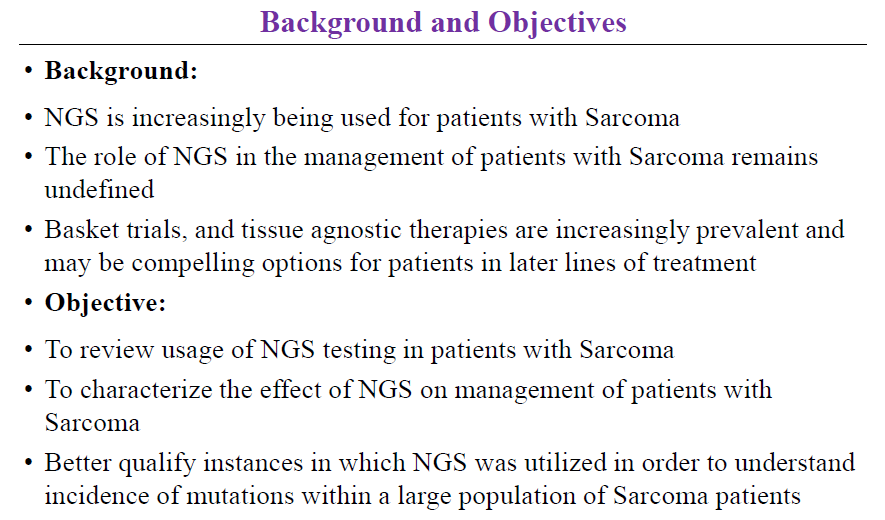 二代测序（NGS）使部分肉瘤患者治疗决策发生了改变