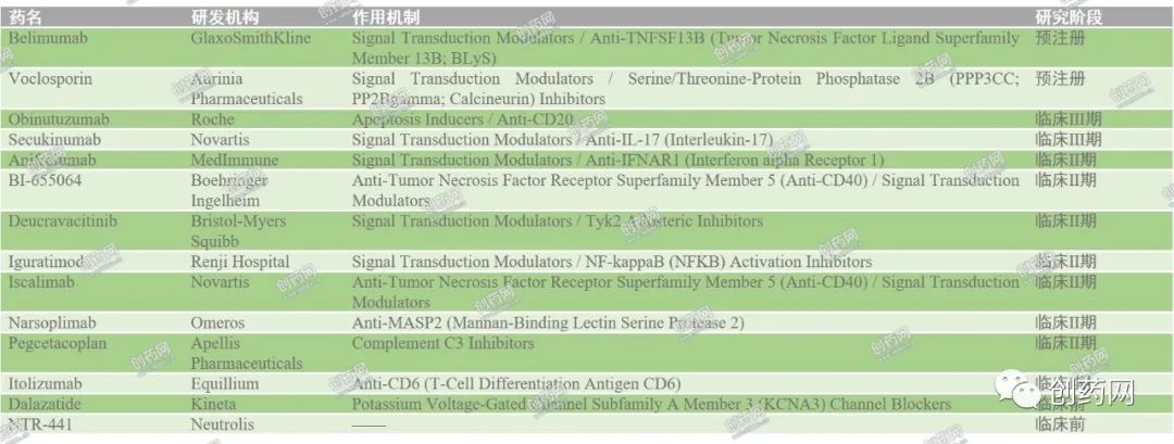 系统性红斑狼疮治疗药物研发进展