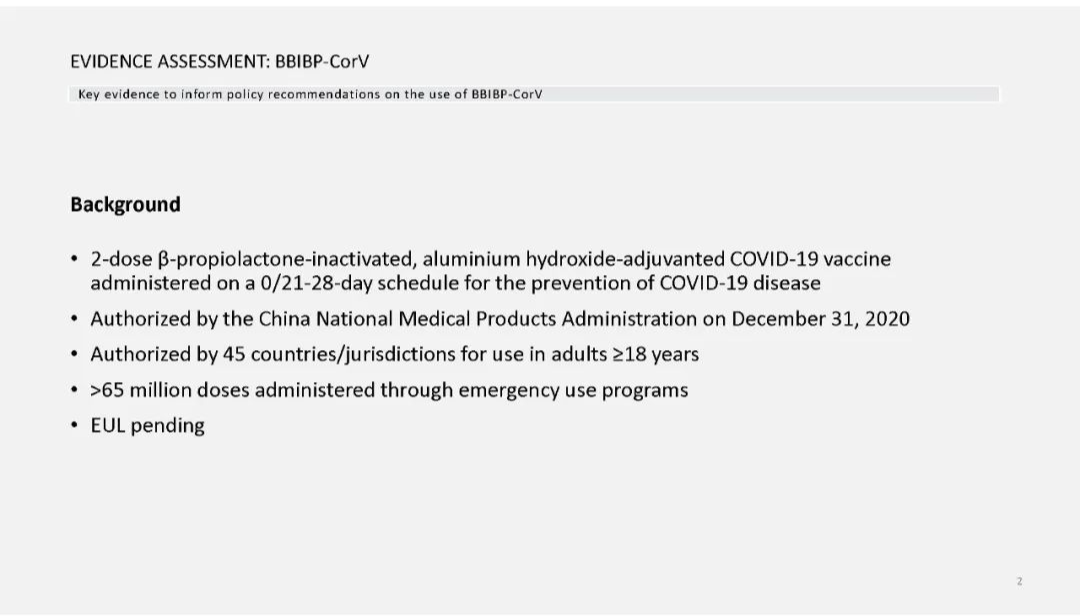 PPT分享 | WHO：国药中生、科兴生物灭活疫苗临床数据评估报告