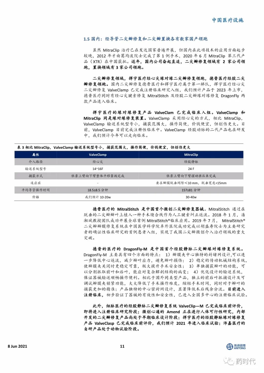 【海通医药】小瓣膜，大时代——二尖瓣、肺瓣行业研究