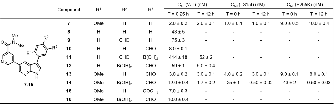 【Angew. Chem.】靶向赖氨酸的ABL共价可逆抑制剂