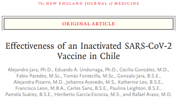 重磅：NEJM发布科兴中维新冠疫苗真实世界研究数据