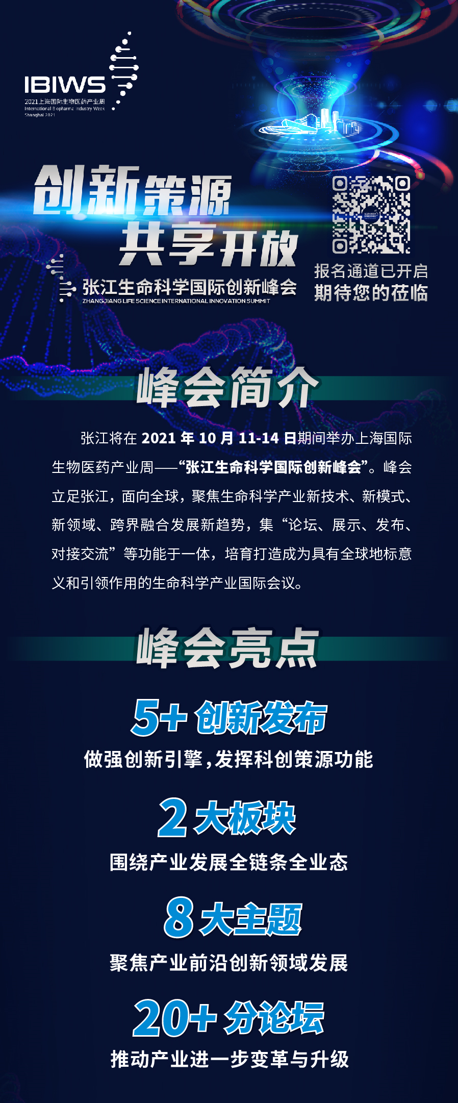 报名通道开启！张江生命科学国际创新峰会期待您的莅临！