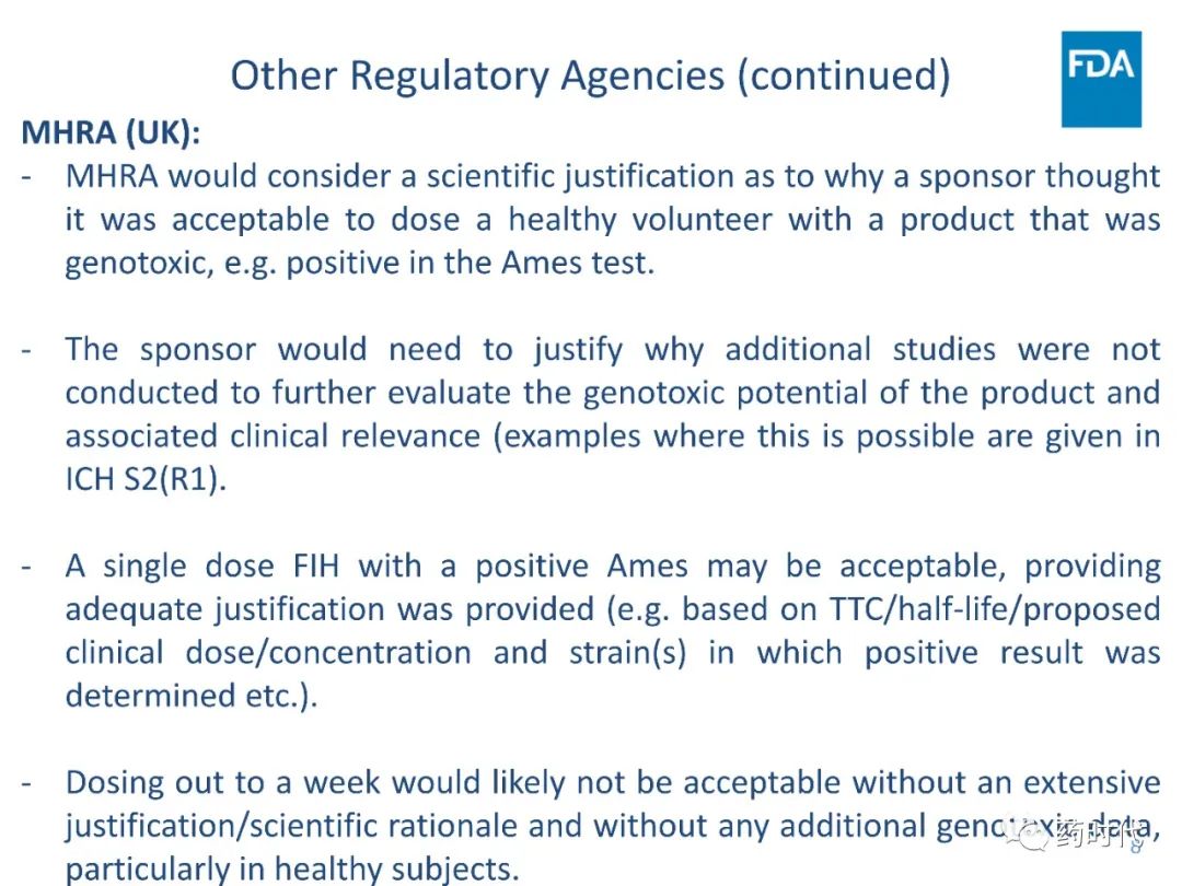 关于潜在基因毒性药物，FDA是这样规定的