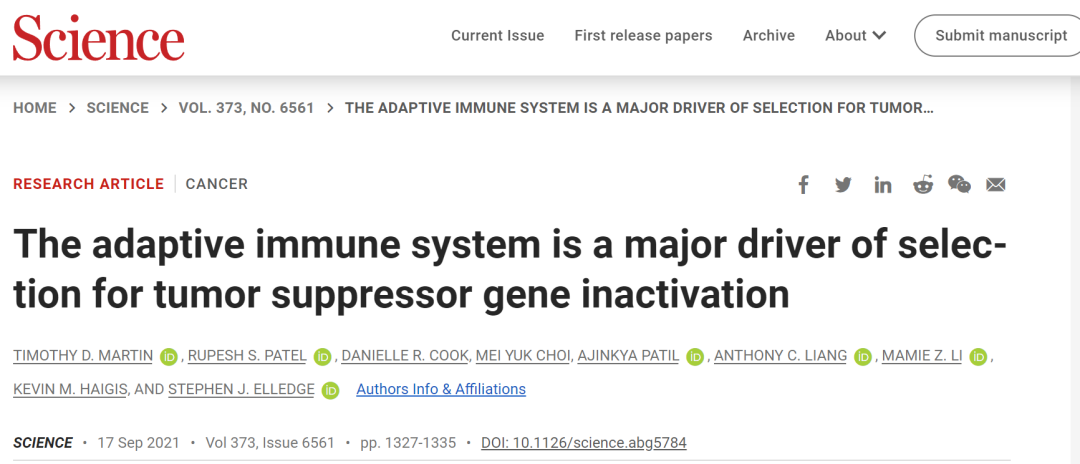 《Science》重磅！基因突变让癌细胞躲避免疫系统追杀，为癌症发展创造机会