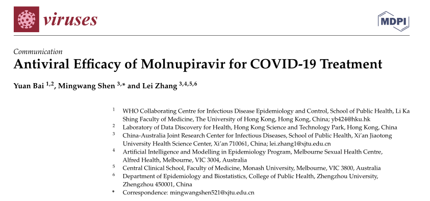 Viruses：药物治疗到底是否有用，小分子药物Molnupiravir治疗新冠有效性分析！