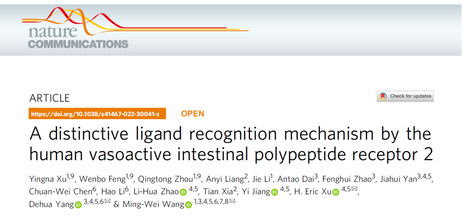 自然·通讯 | 人源血管活性肠肽受体2复合物三维结构成功解析