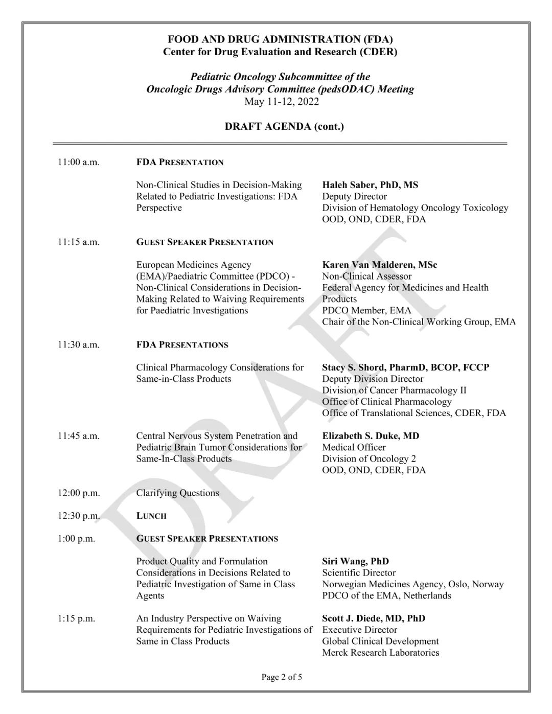 【会议录像】5.11-5.12日，FDA关于儿科肿瘤药物的ODAC会议（附：会议材料）