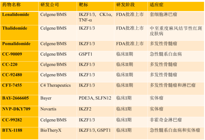 CRBN配体的作用和最新进展