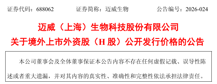 明日港股上市！迈威生物募资13亿港元